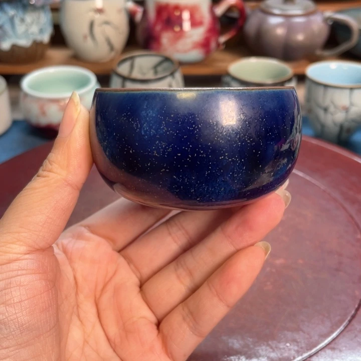 摆件钧瓷星空蓝禅定杯