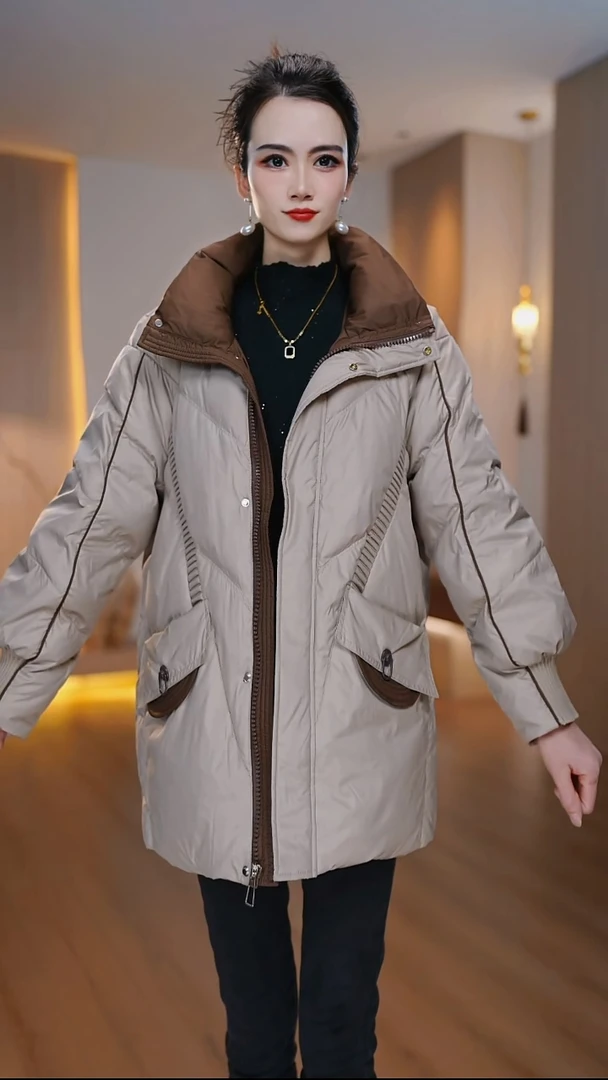 羽绒服女中长款冬季白鸭绒2025新款中年妈妈时尚大码加厚保暖外套