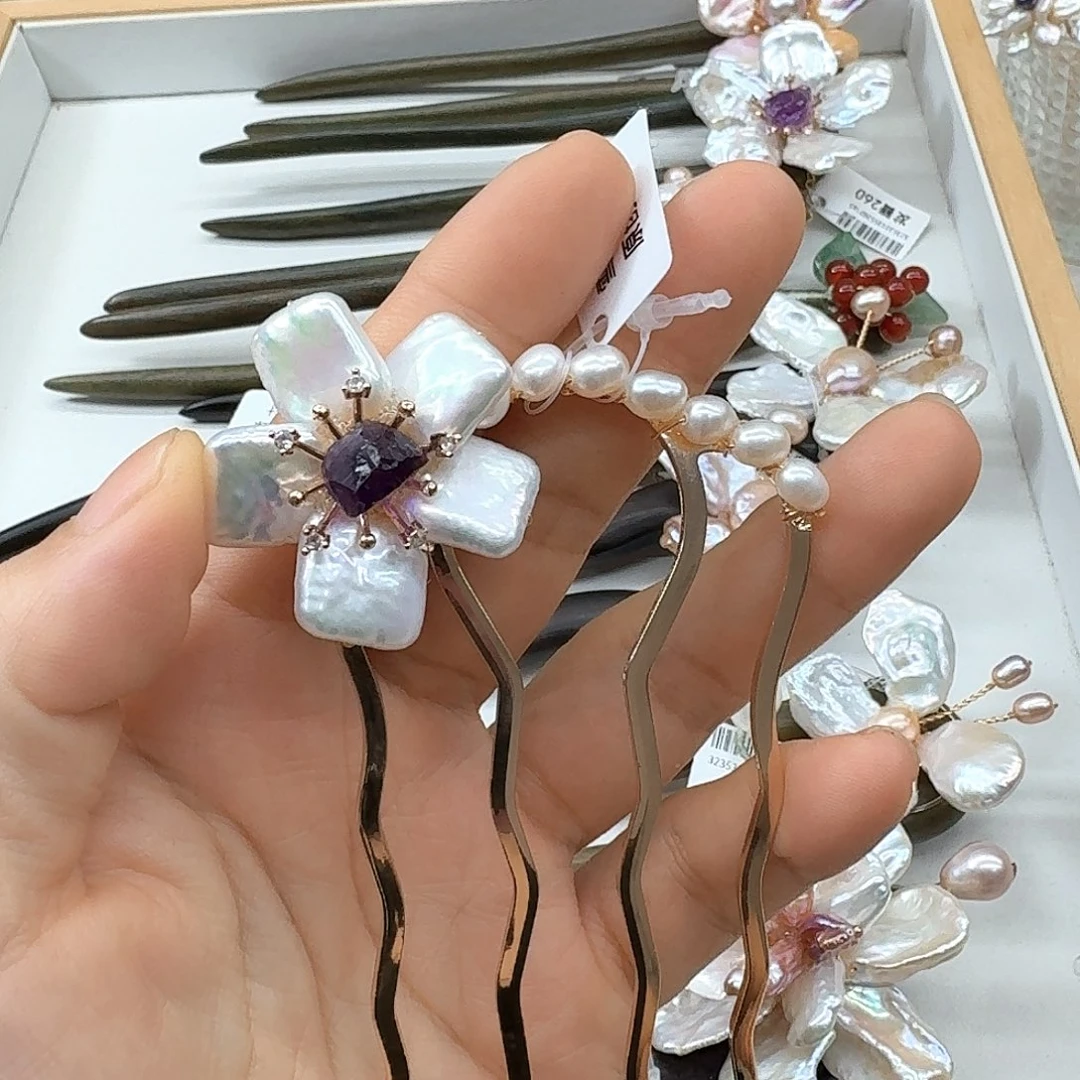 考***花未镶嵌淡水珍珠发饰