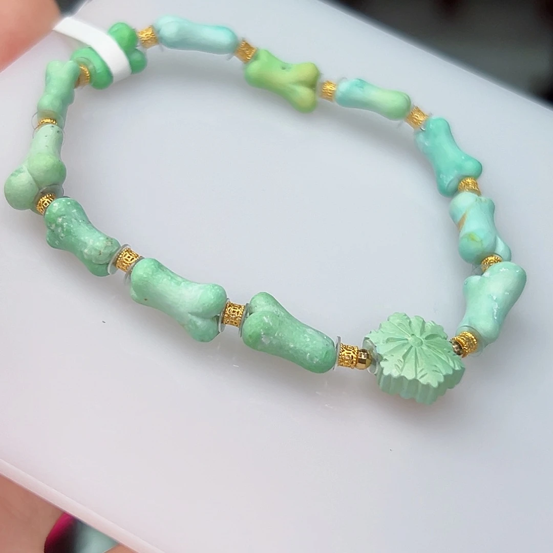 绿松石珠宝奇石18K金镶嵌