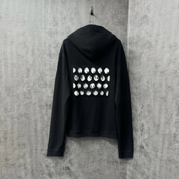 99新 Maison Margiela/梅森马吉拉 破坏Logo帽衫卫衣/WK502/48码