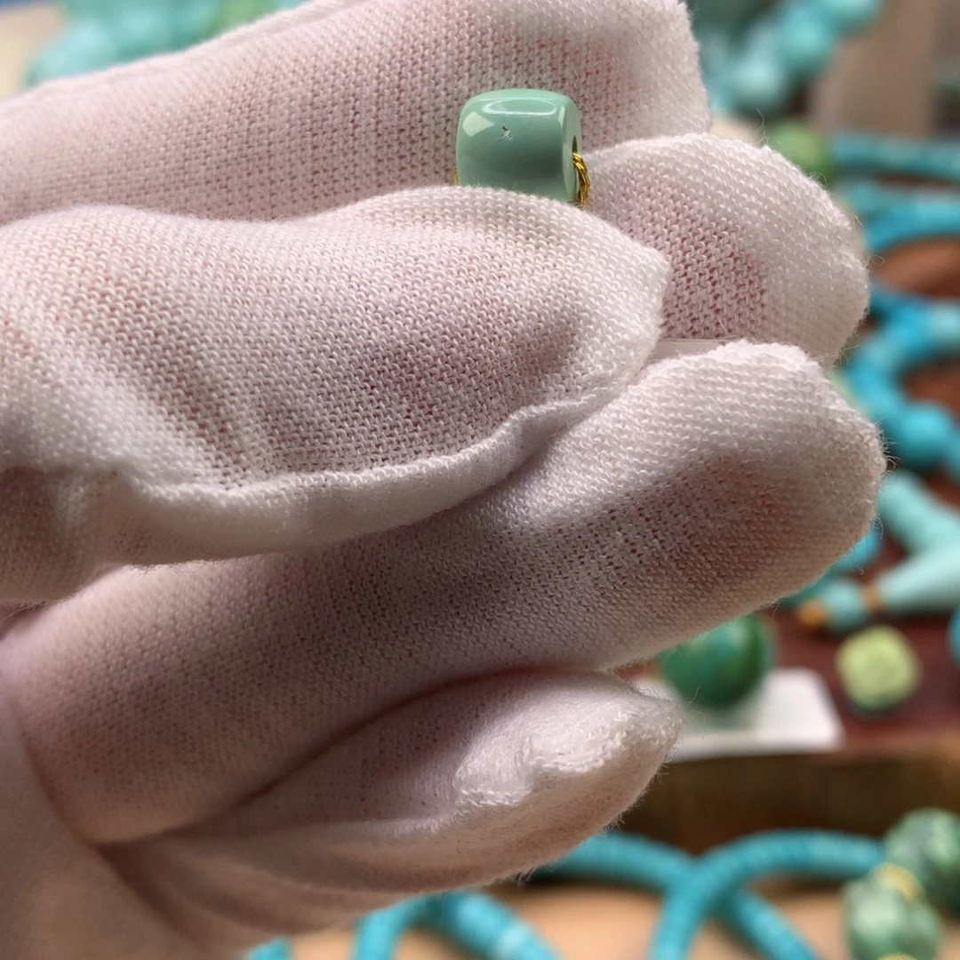 绿松石未镶嵌珠宝奇石菜籽黄直切7.2*6.7mm