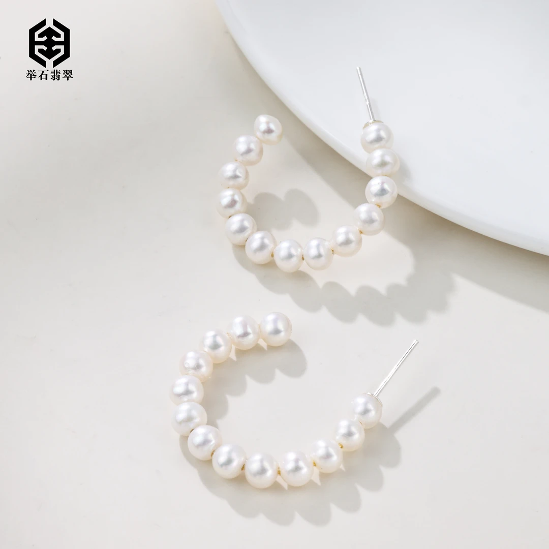 【举石珠宝】T1231-77-222珍珠耳饰（一对/约4mm）v