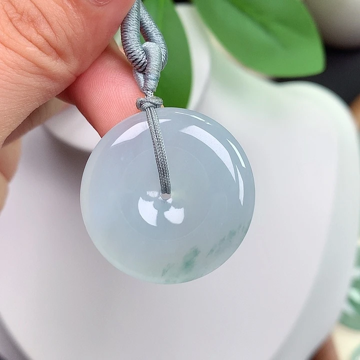 翡翠未镶嵌颈饰平安扣 28.8x5.0mm