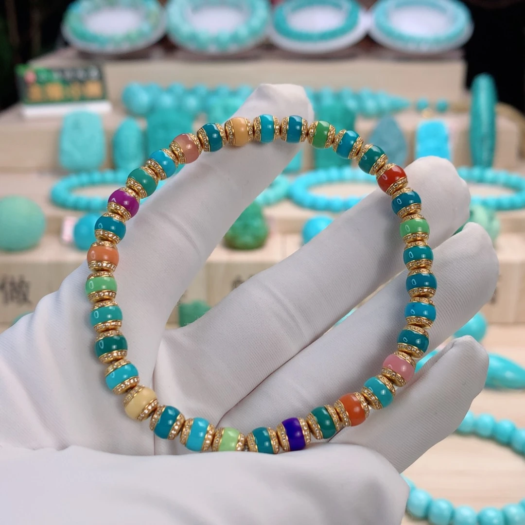 绿松石挂件18K金镶嵌