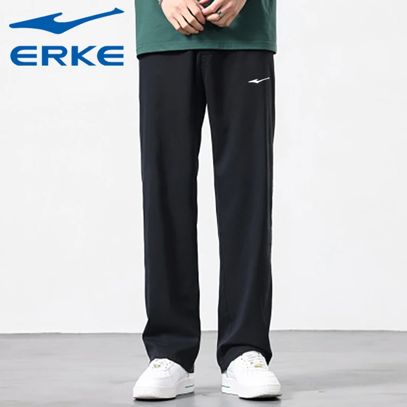 鸿星尔克运动裤2025秋季新款针织透气直筒长裤户外百搭休闲男卫裤