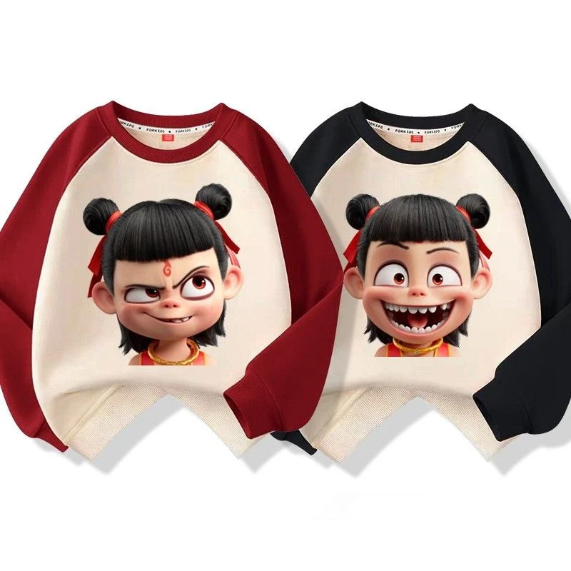 哪吒魔童闹海儿童卫衣国潮动漫男童2025春秋新款休闲宽松上衣童装