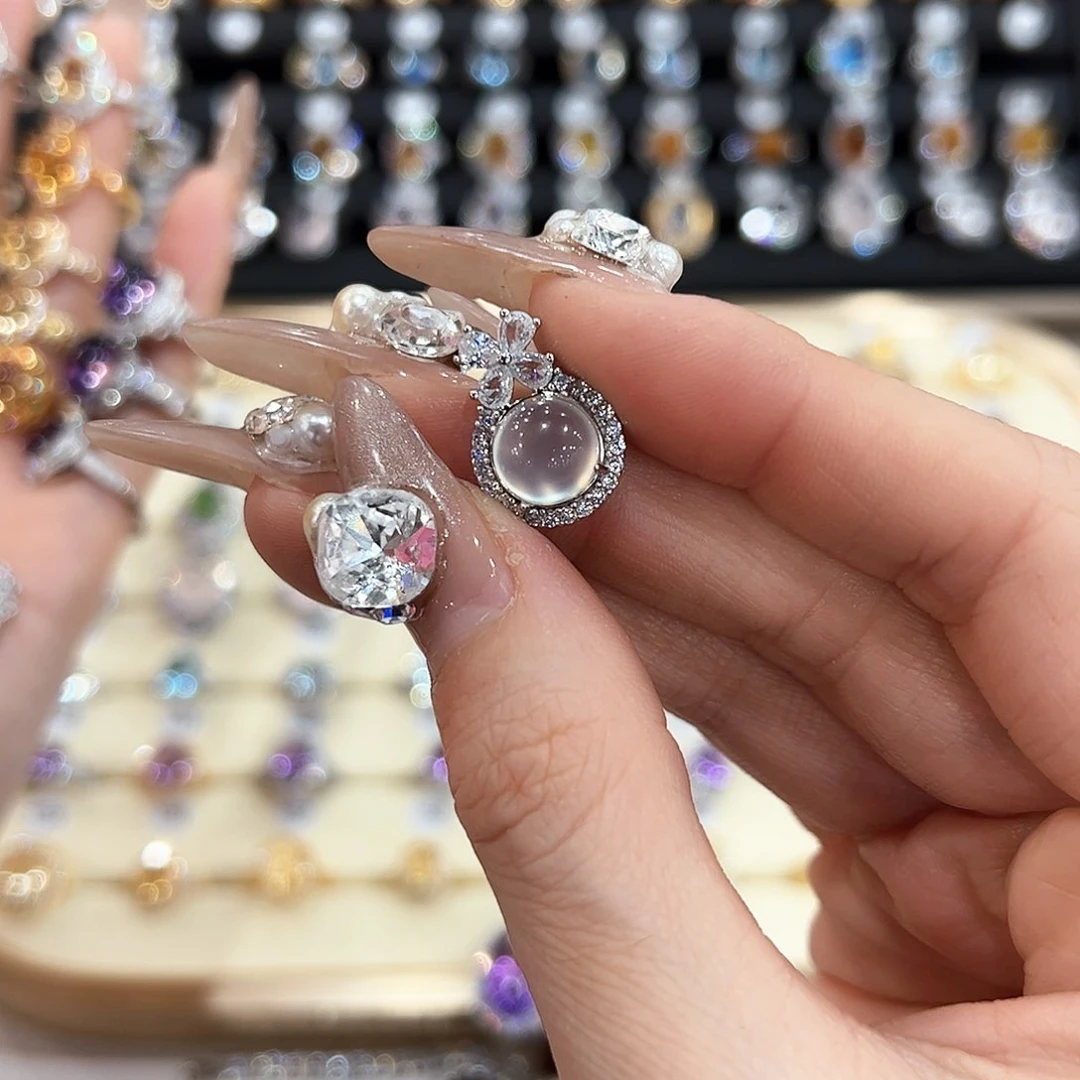 蛇纹石玉戒指银S925镶嵌酒*两