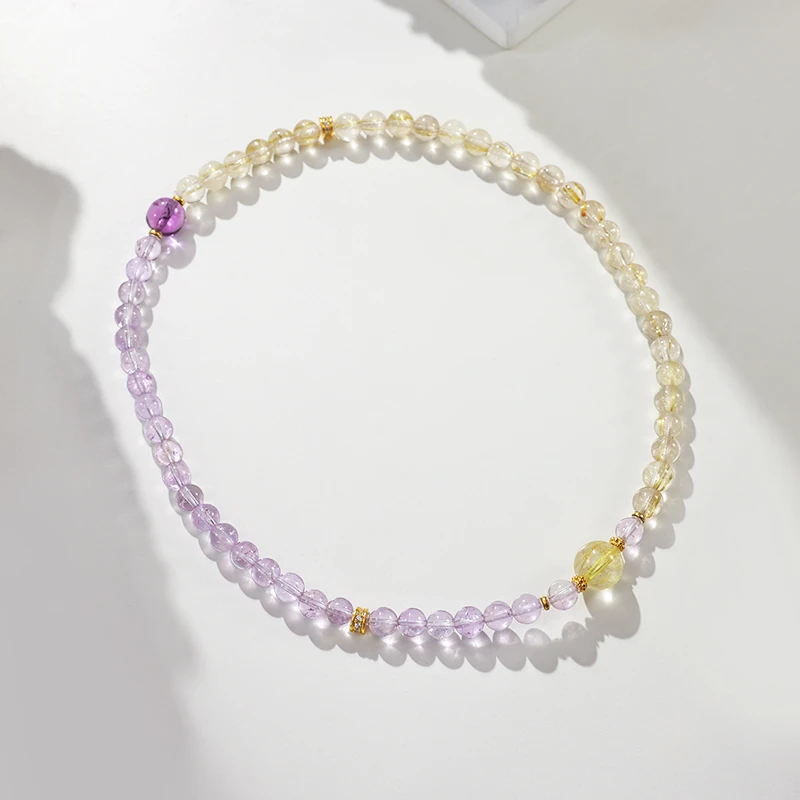 【扶摇】（事业米米一起来）金发晶紫水晶双圈原创设计款手串