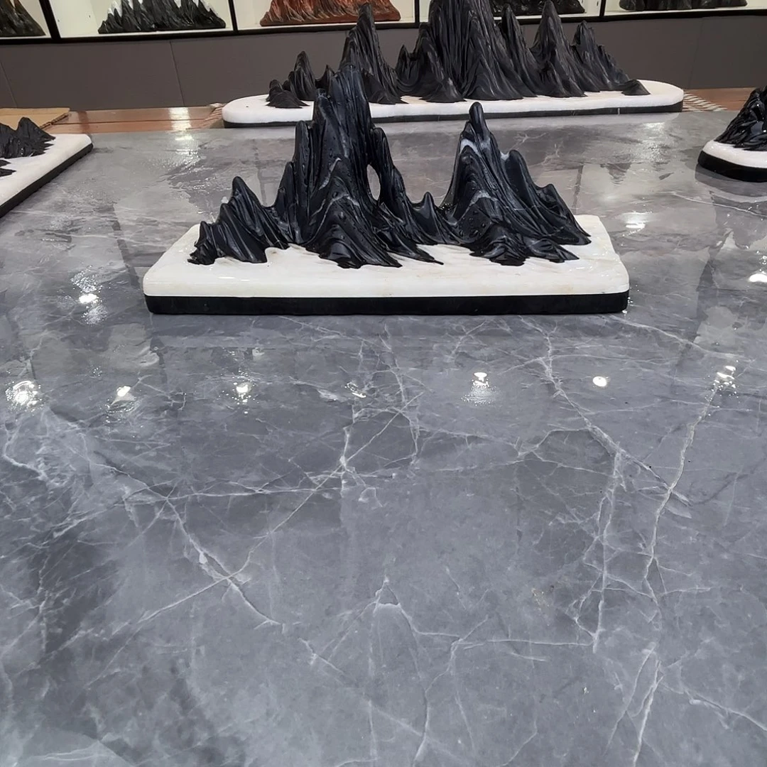 彳***余砖雕灵璧石雕刻山峰摆件