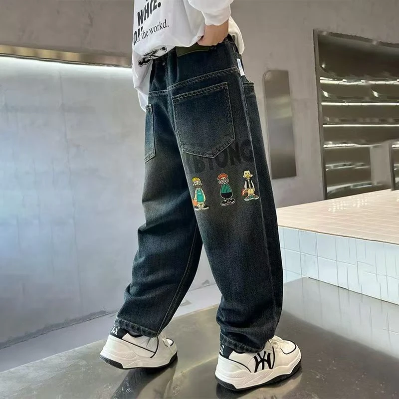 儿童装男童裤子春装长裤2025新款中大童韩版洋气时髦秋季牛仔裤潮