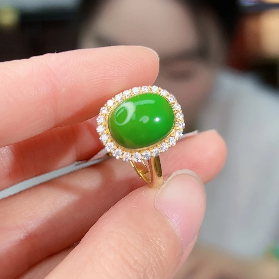 邢***甘绿松石18K金镶嵌珠宝奇石