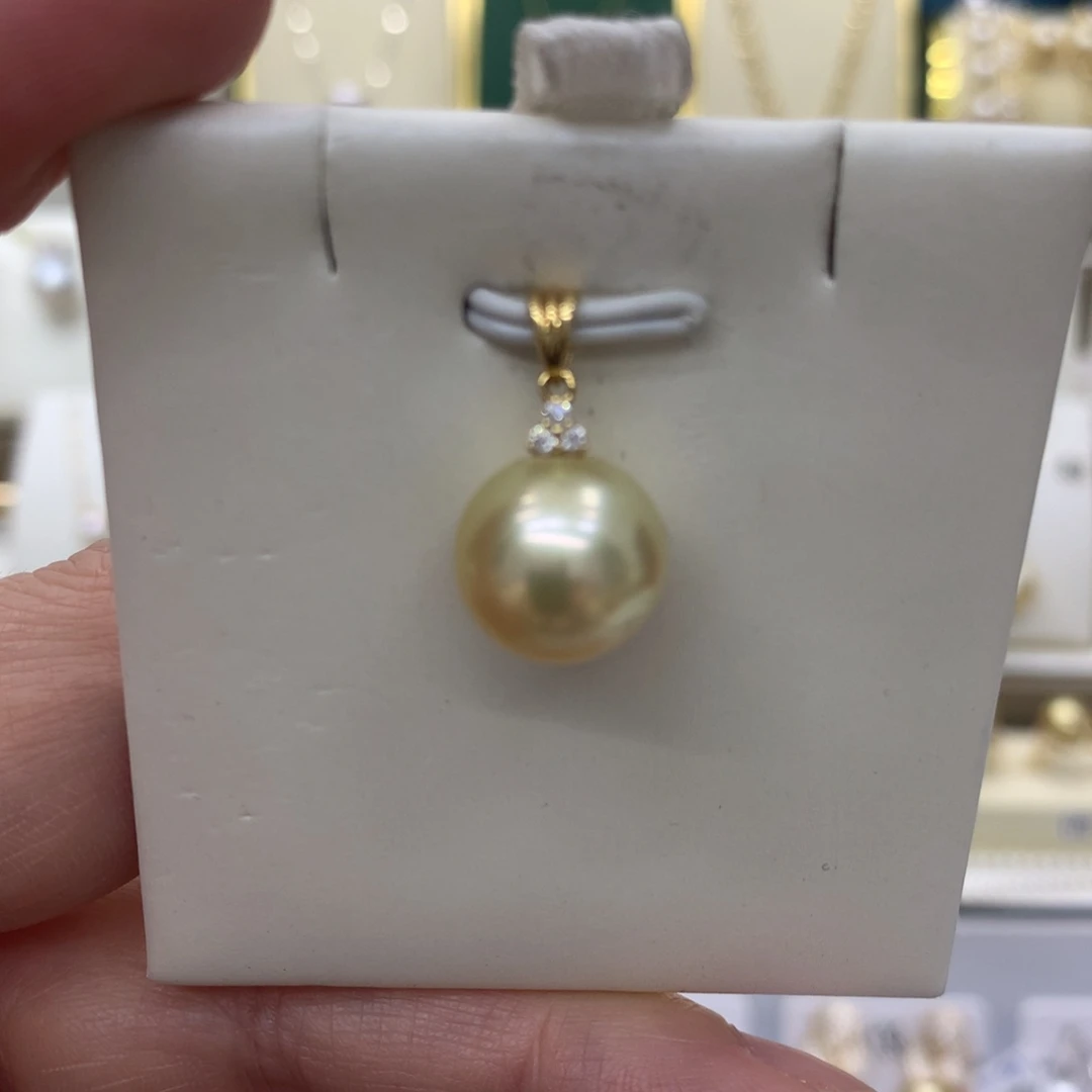 海水珍珠颈饰18K金镶嵌11-12