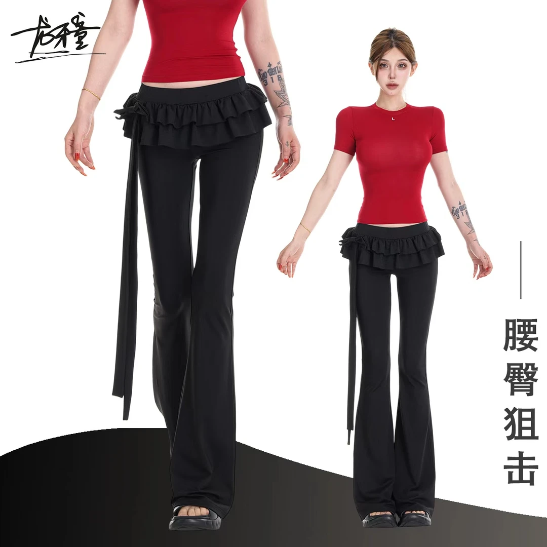 龙牙童推荐【腰臀狙击】新款正品夏季薄款直筒裤显瘦微喇修身弹力款