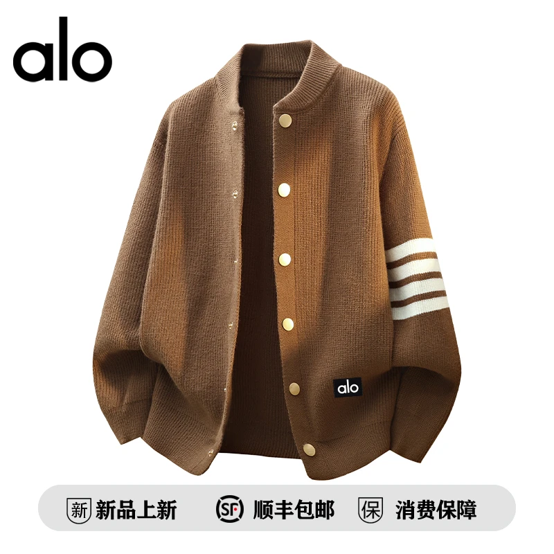 【官方奥特莱斯】品牌折扣  秋季立领针织高级感情侣开衫毛衣外套潮