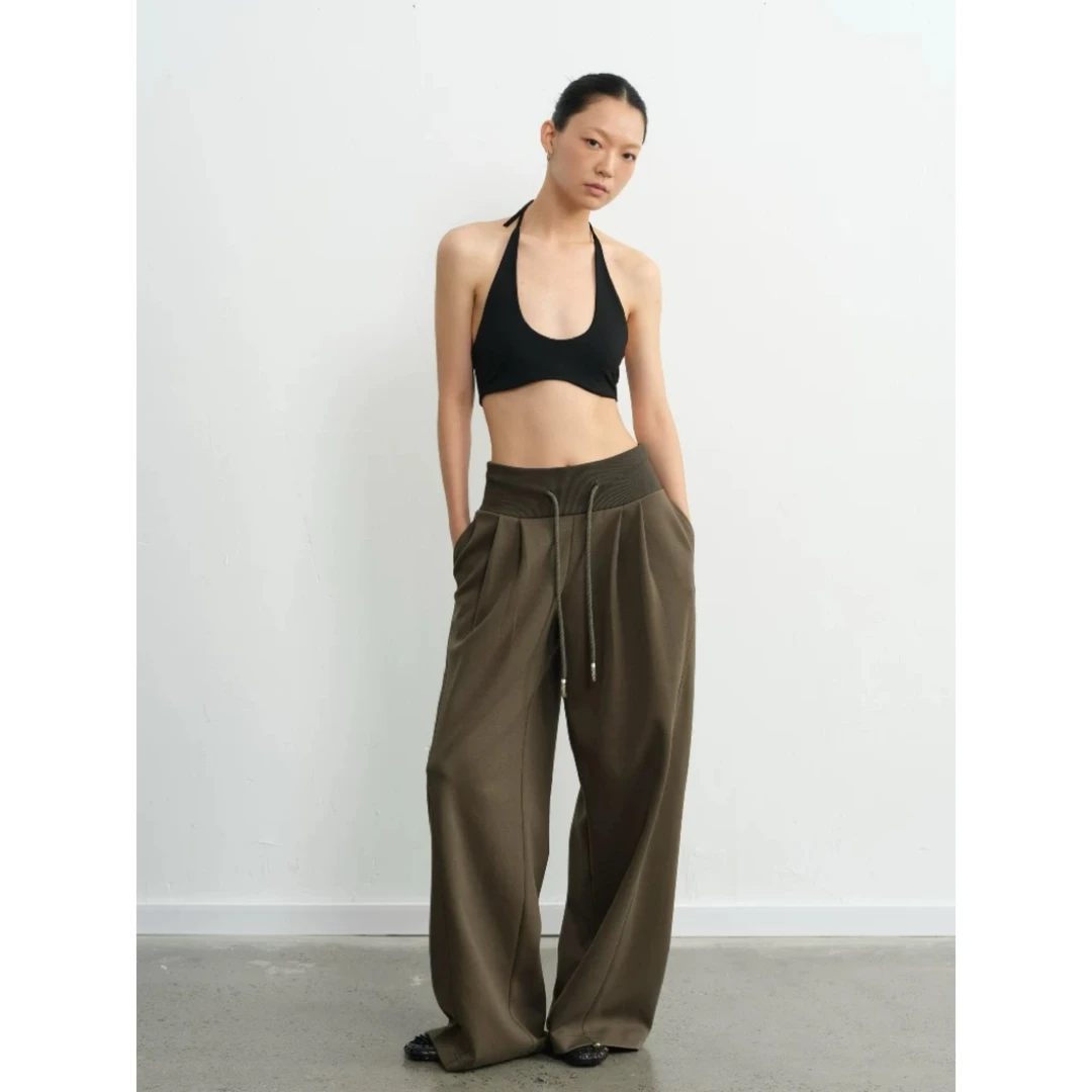 LINY LIBERTY  25SS  美式街头军绿色低腰休闲卫裤E16258920