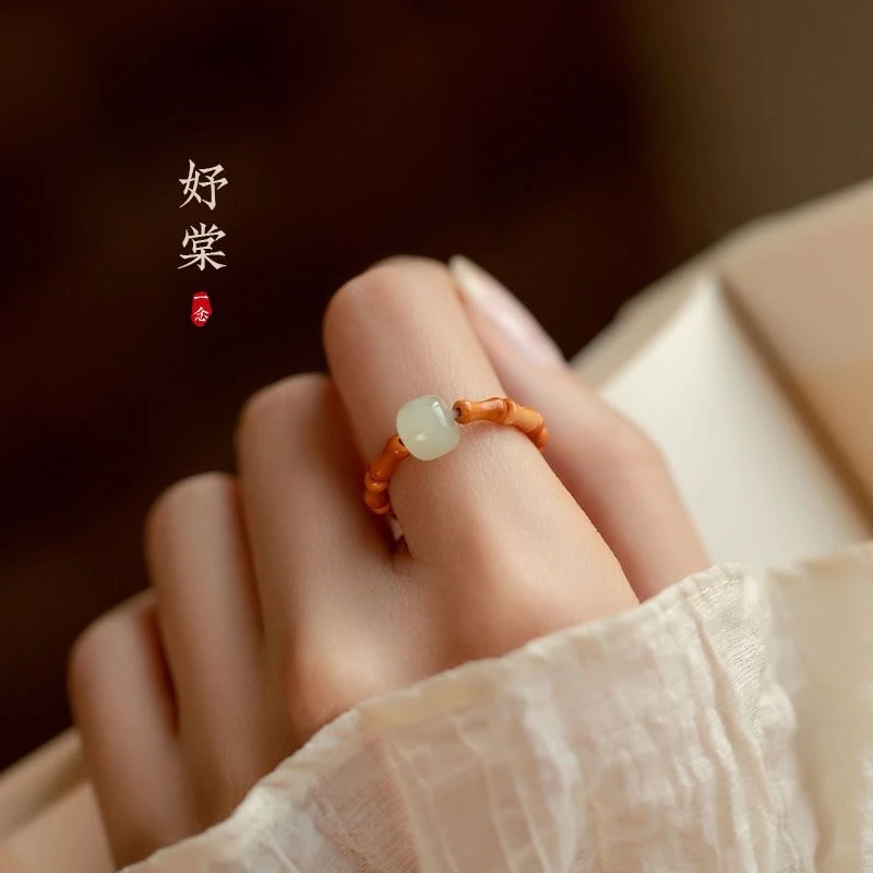 非金属木质戒指 A060橄榄竹节戒指无礼盒