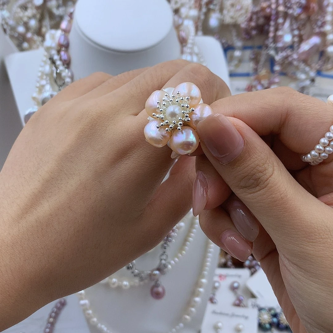 项圈银S925镶嵌淡水珍珠