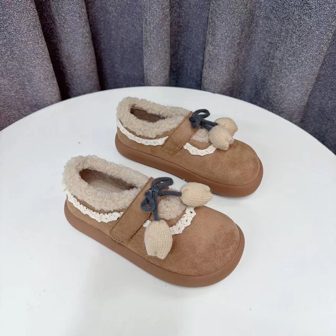 C9225   驼色   绒里时尚儿童舒适魔术贴休闲鞋