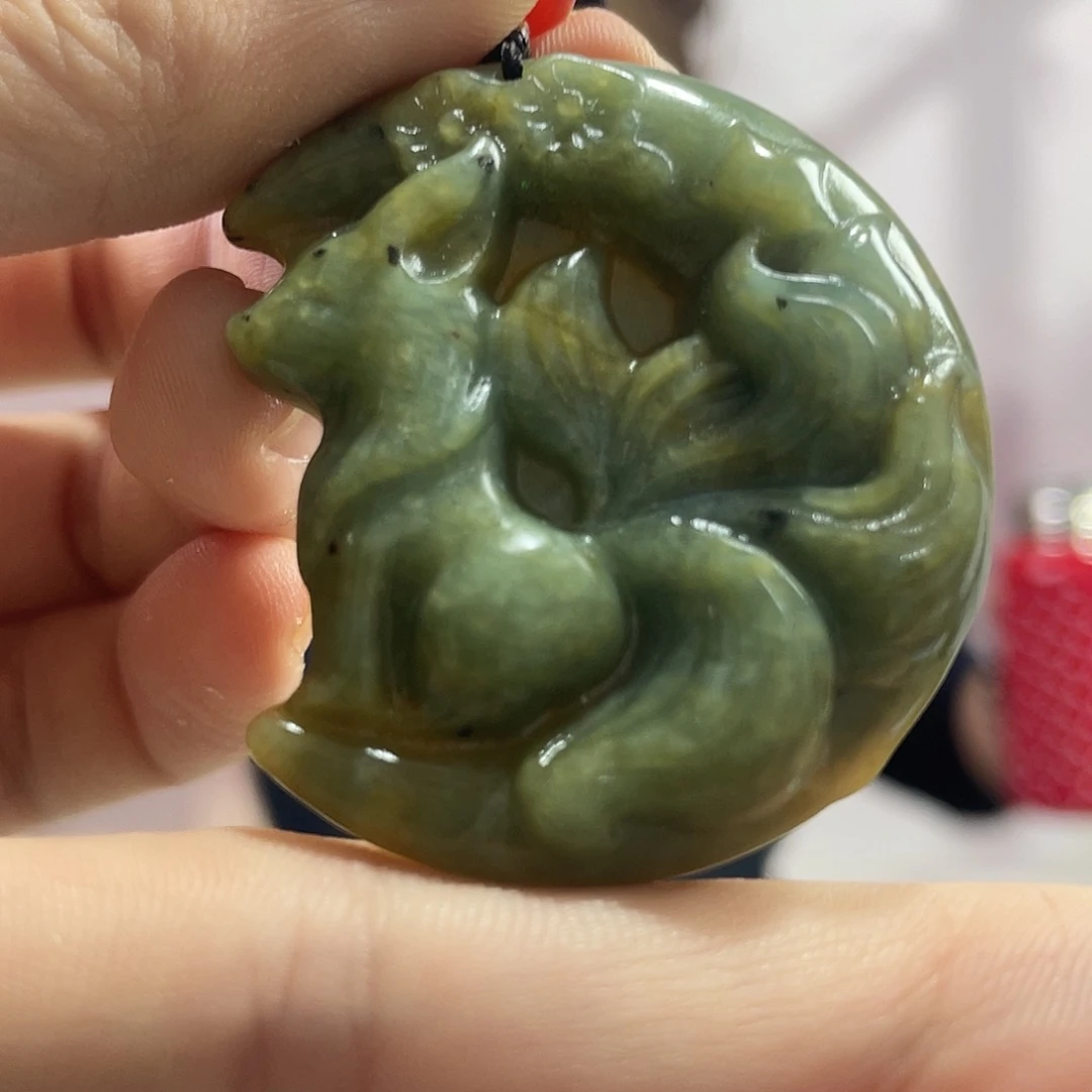 蛇纹石玉未镶嵌吊坠(赠链)