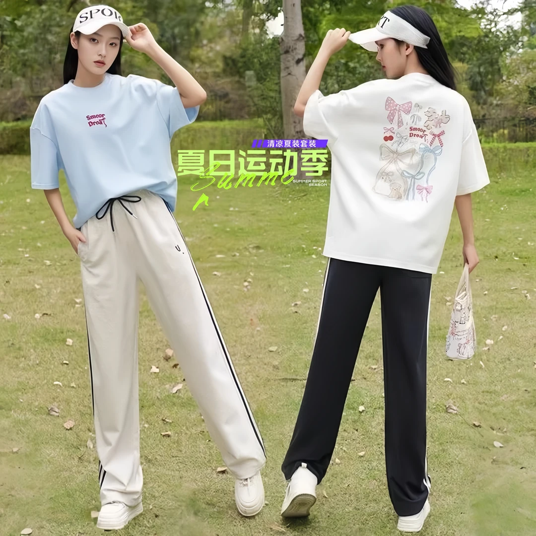 女童夏装套装休闲新款中大童运动洋气儿童时尚女孩宽松透气爆款