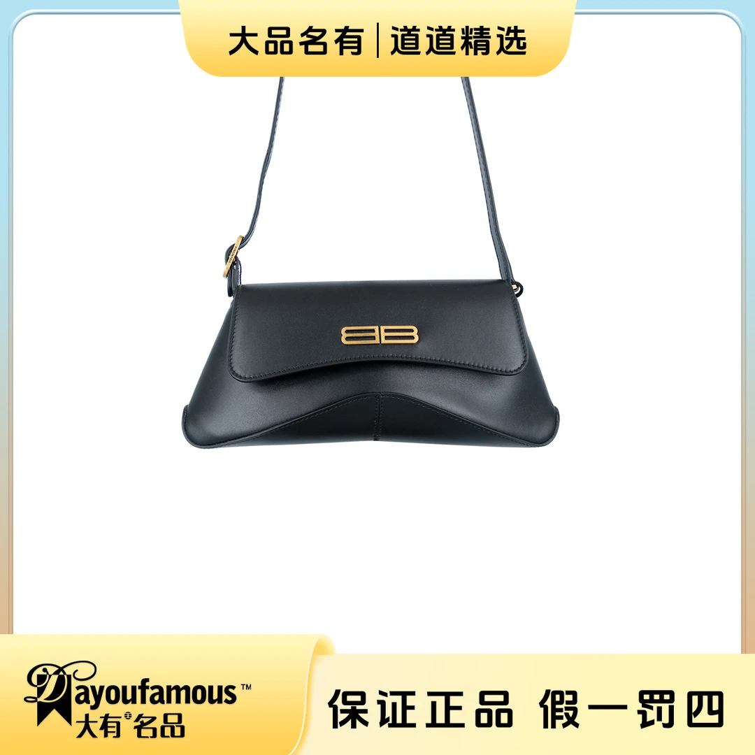 99新 Balenciaga/巴黎世家 丨道道丨XX黑金光面单肩包