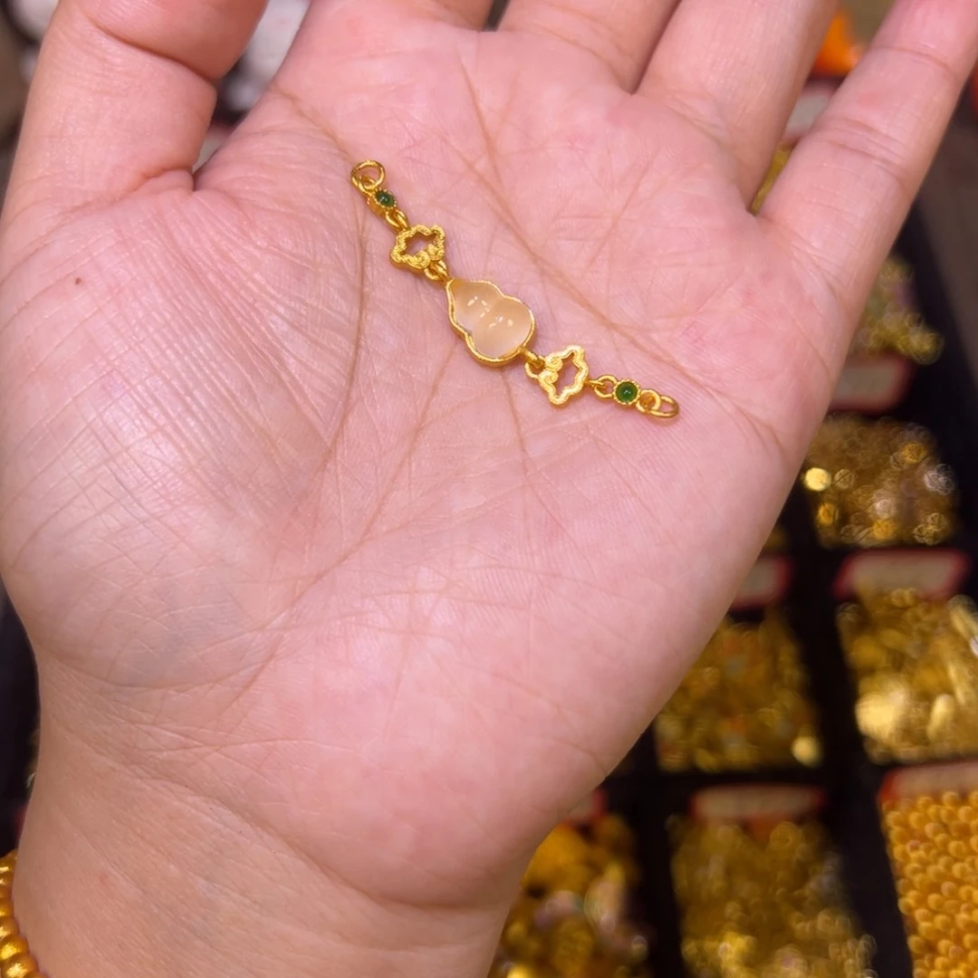 合金白色葫芦半链