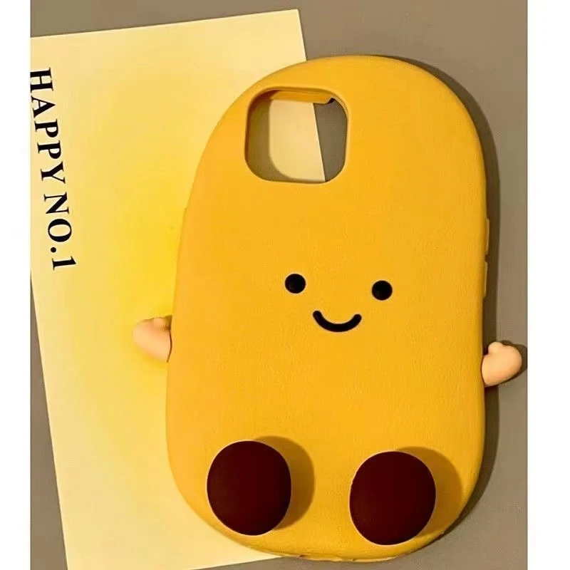 【苹果】立体土豆伸缩支架硅胶手机壳适用苹果iphone16promax15一体