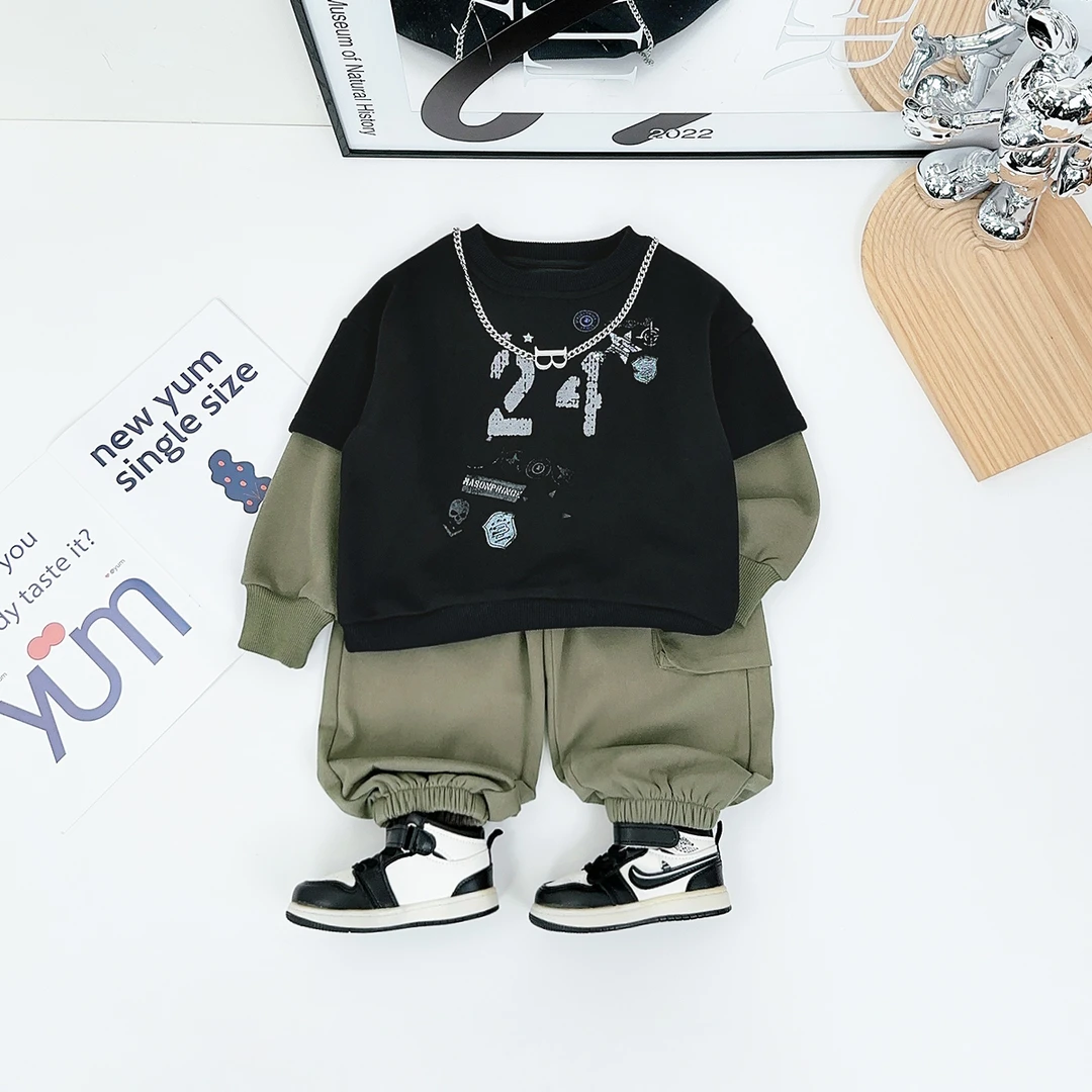 男童套装加厚2025新款秋冬装儿童两件套潮 D-YC6916 悠悠童话童装
