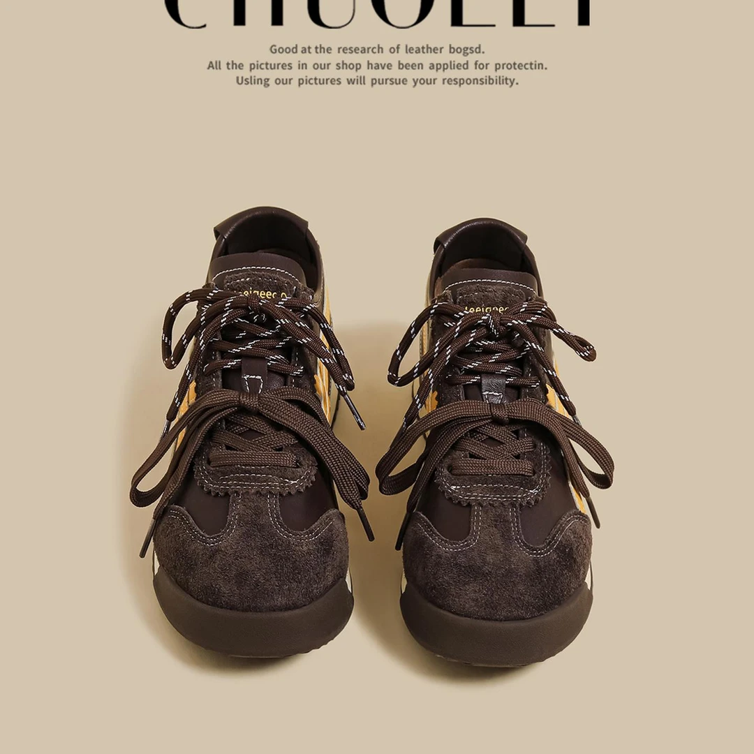 明星同款网红鞋子双鞋带德训鞋女韩版运动板鞋覆古休闲阿甘老爹鞋