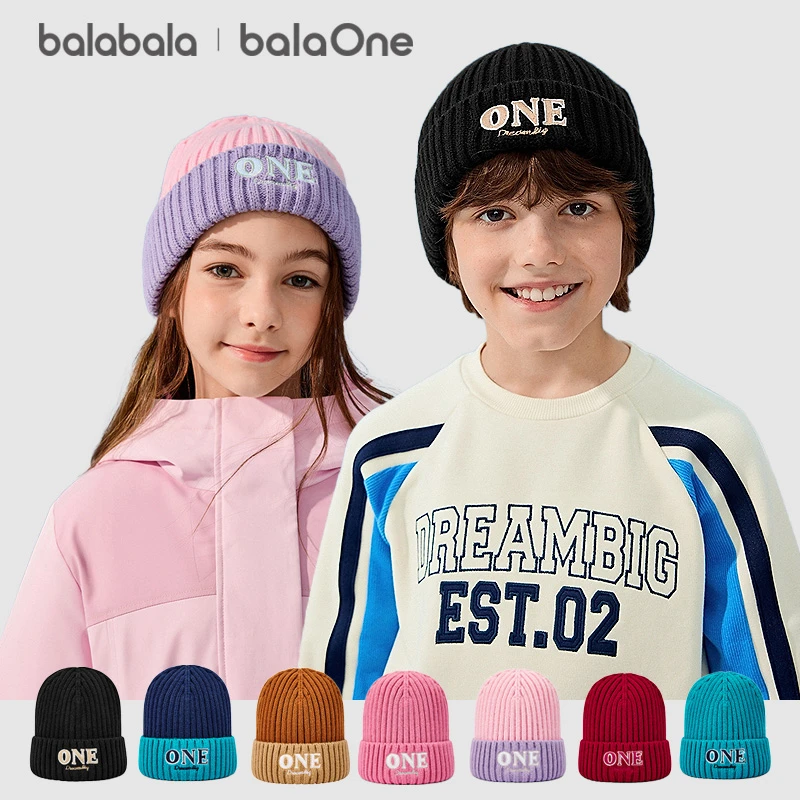 【balaOne】巴拉巴拉儿童帽子男女童比尼帽保暖2025新款时尚简约潮