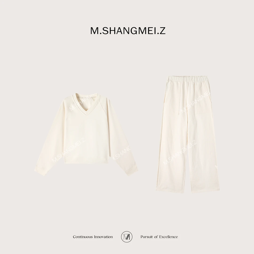 M.SHANGMEI.Z/沐熙【白色恋人】美大哥随性松弛感时尚套装X1275167