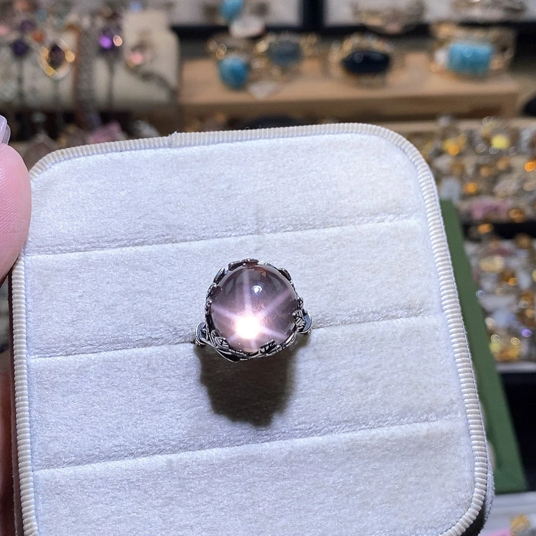 抹***7银S925镶嵌烟晶戒指