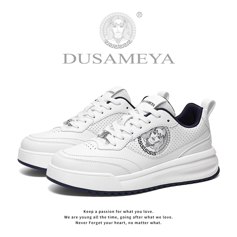 DUSAMEYA/杜莎米娅男鞋早秋新款透气软底时尚休闲鞋增高百搭板鞋