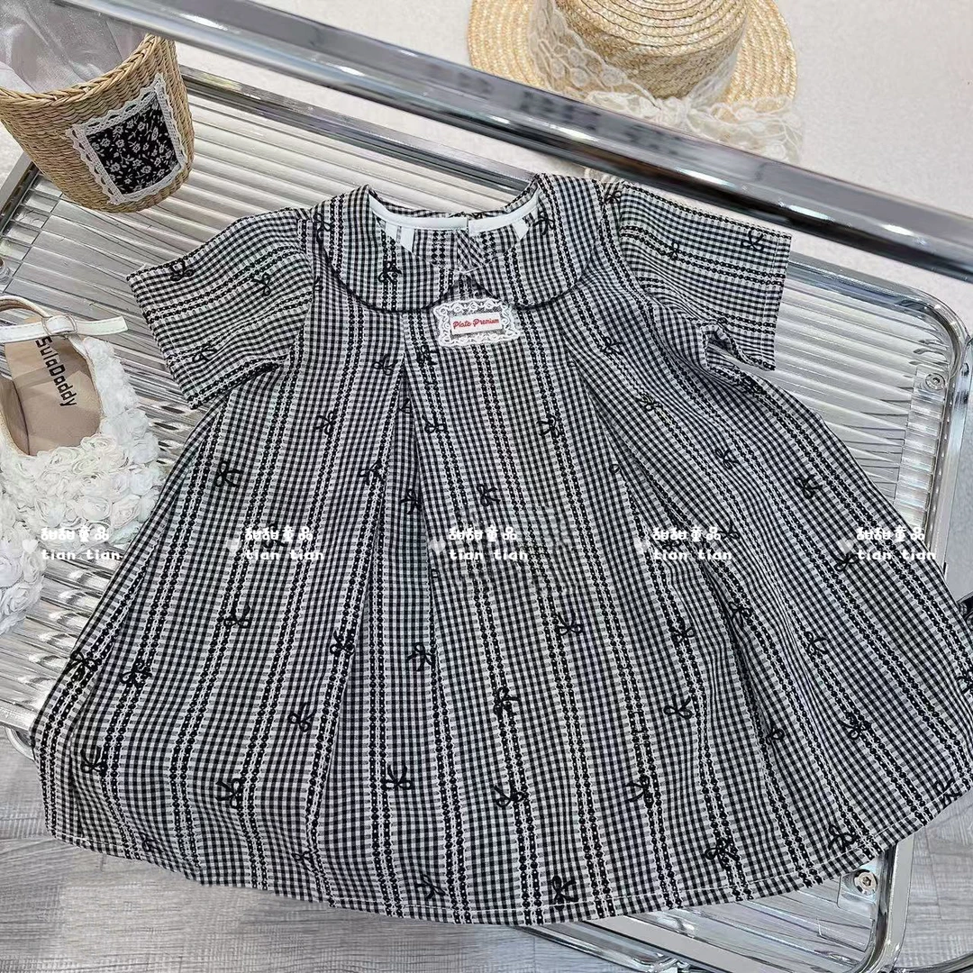 【甜甜baby】夏季新款软萌妹子娃娃格子连衣裙女童ins风超洋气裙子
