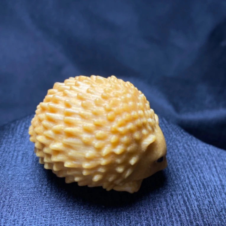 龙血金丝竹雕刻陶瓷手把件《刺猬》送油可爱工艺品把玩