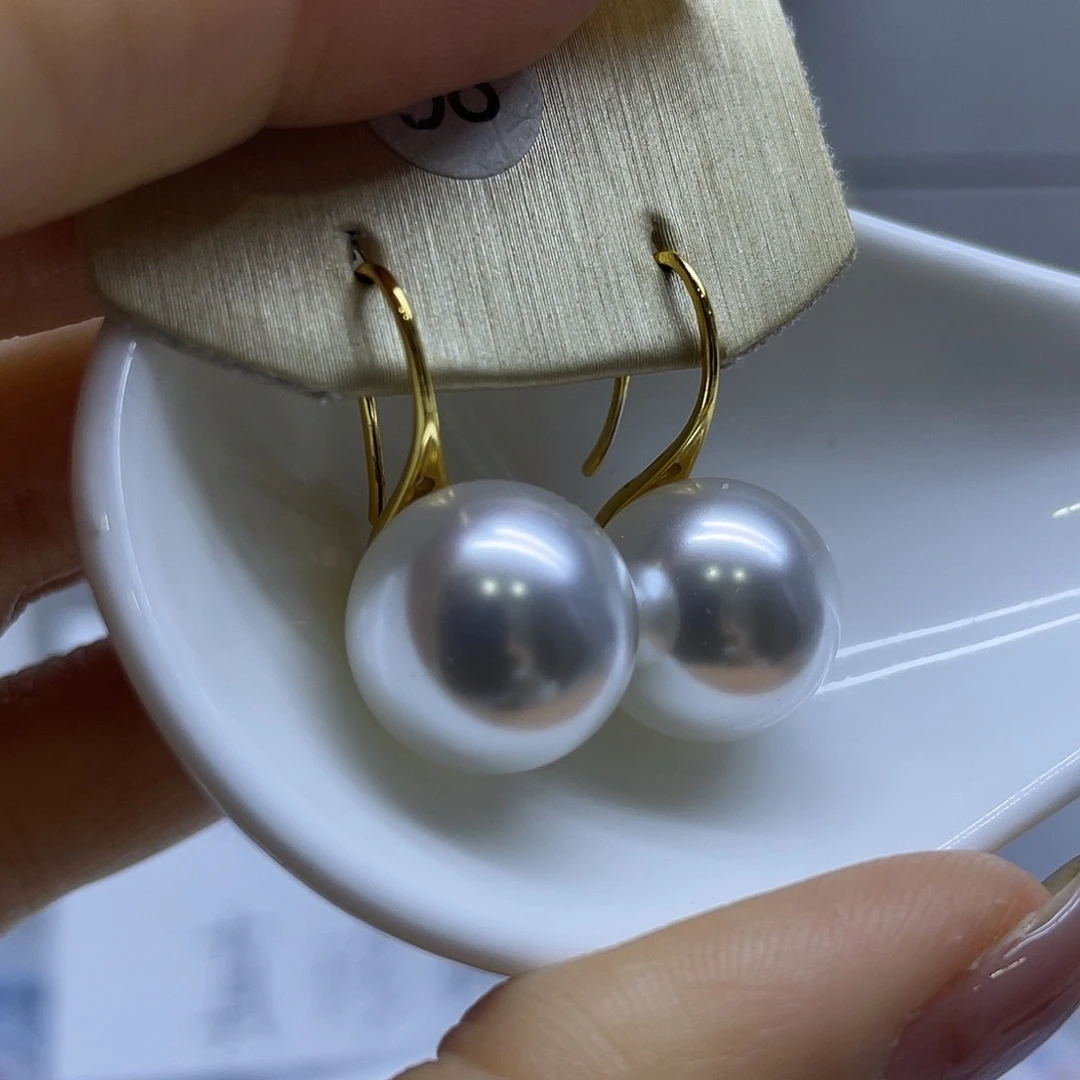 淡水珍珠耳饰银S925镶嵌