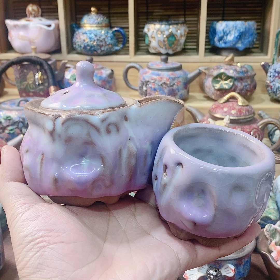粗陶志野柴烧茶器