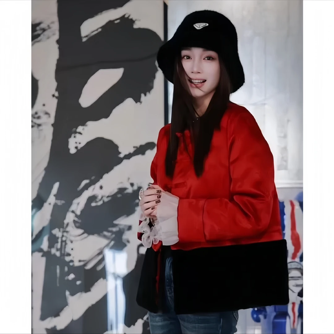 【花雾】秋冬新款新中式国风新年感小香风红色上衣女