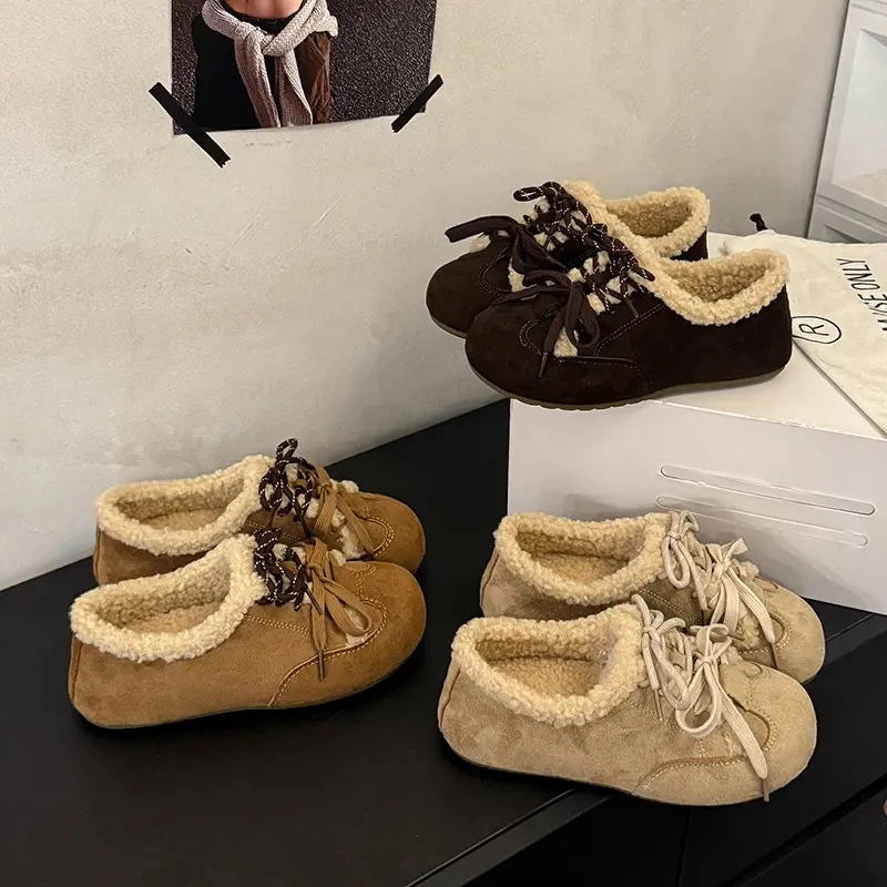 复古加绒内增高平底勃肯鞋女2025新款冬季外穿防滑软底保暖棉鞋子
