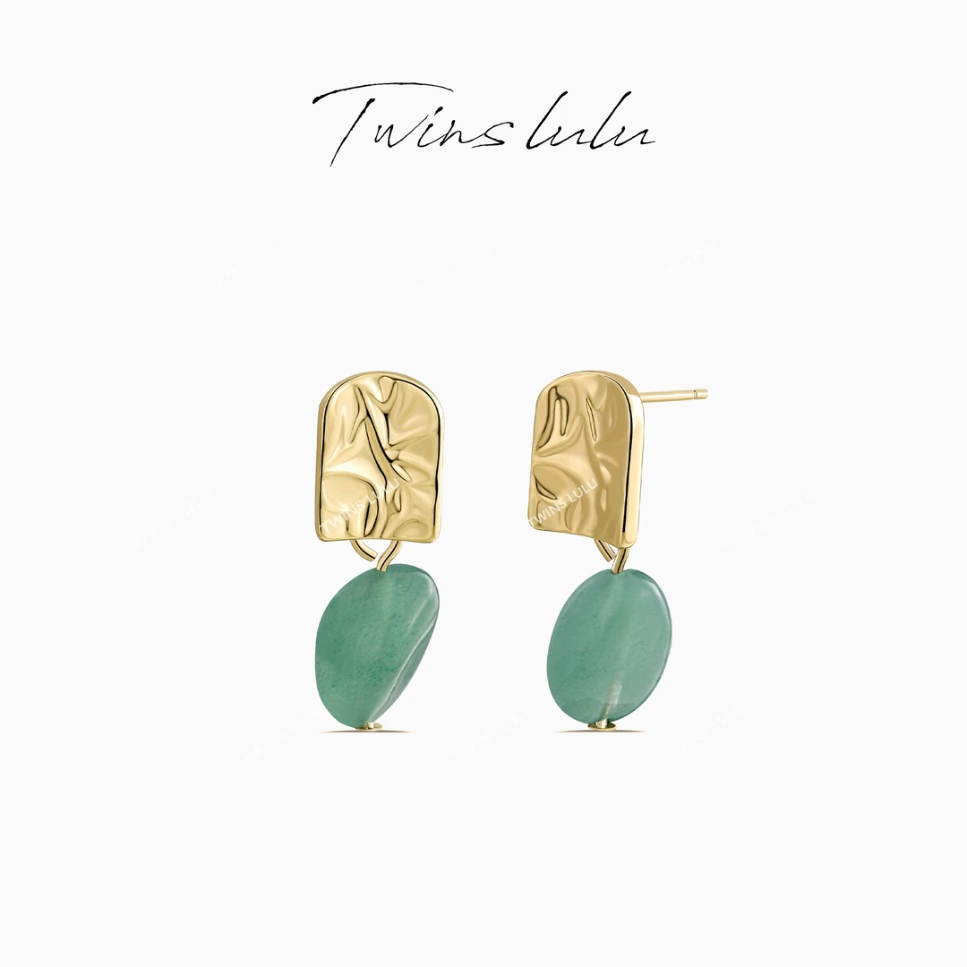 TWINS LULU 流光风  新中式设计感简约气质方牌耳环秋上新TSL1573