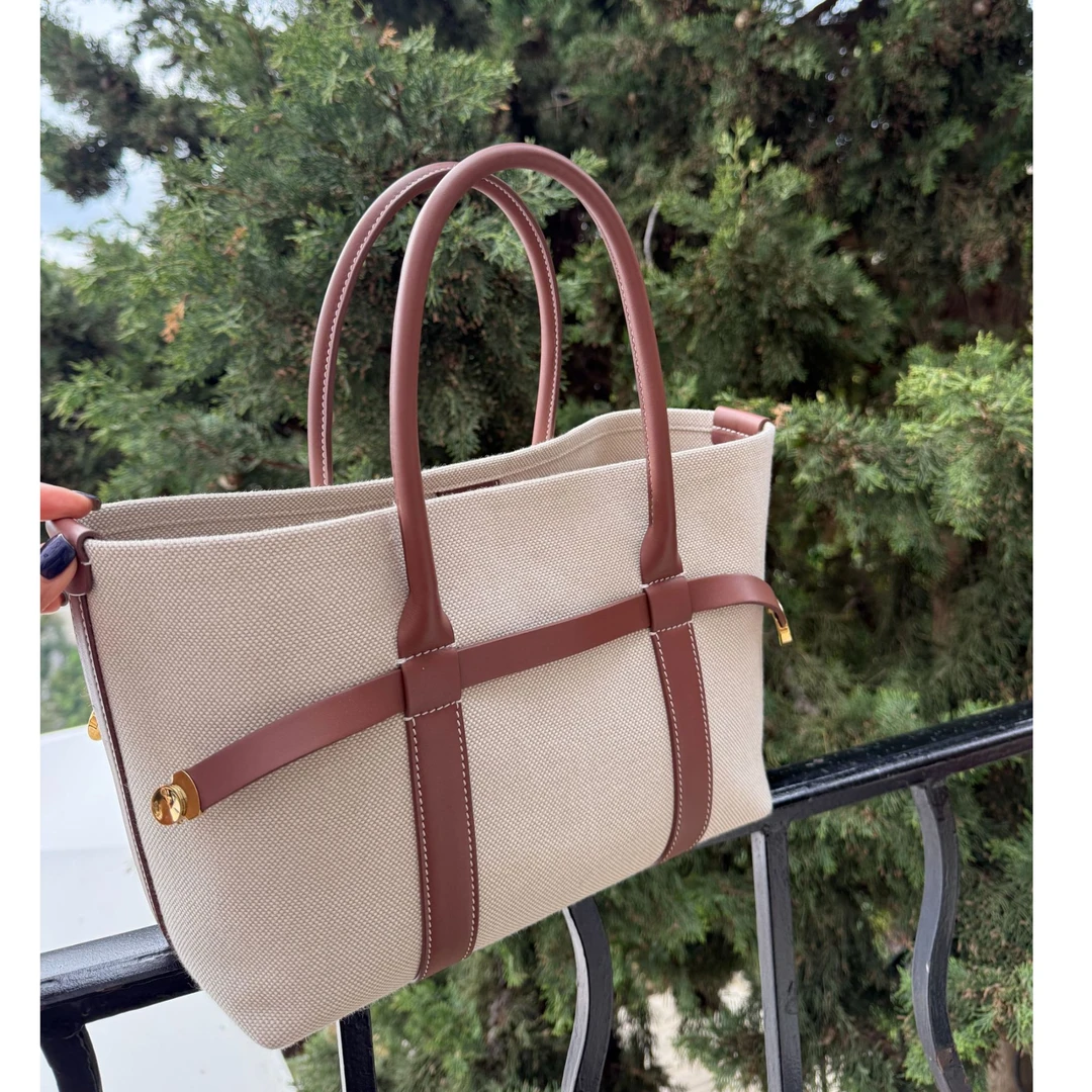 COCOLINDA| 老钱头层牛皮+帆布包手提包托特包B2899