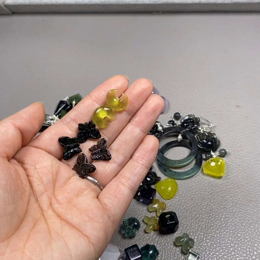 【闪购商品】未镶嵌蛇纹石玉挂件耳饰耳环项链猫**令