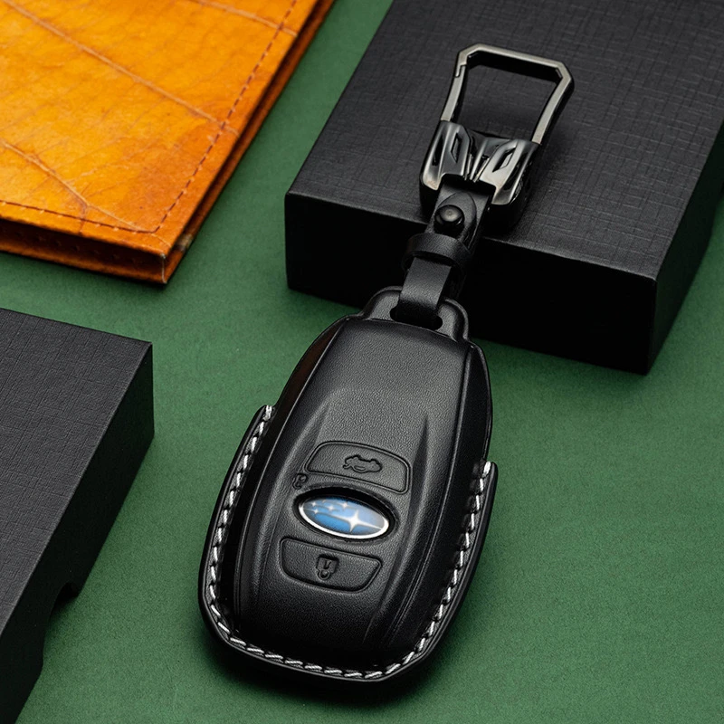 专用斯巴鲁钥匙套森林人傲虎BRZ力狮XV高档真皮汽车锁匙包壳挂扣