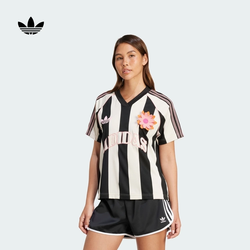 adidas/阿迪达斯经典运动短袖V领球衣KC0672