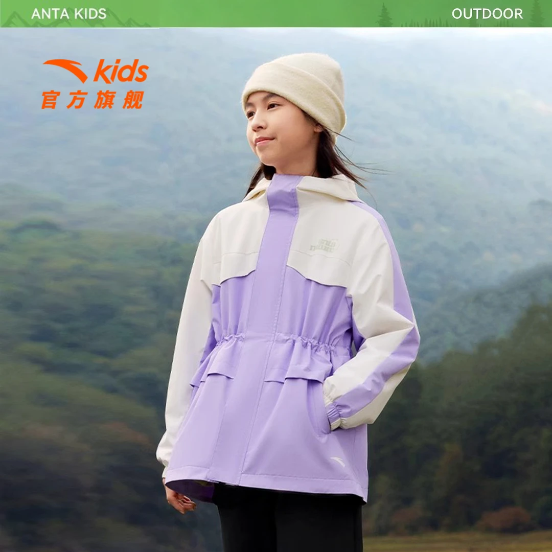 【户外】安踏儿童女大童户外系列冬季摇粒绒运动上衣户外秋冬款宽松