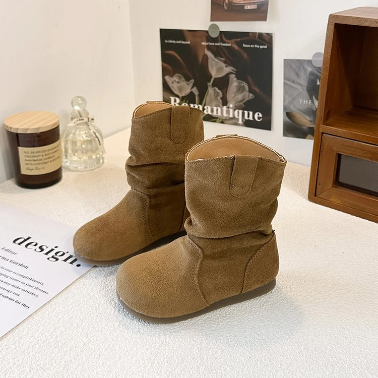 儿童单靴2025秋冬新款韩版女童软底休闲简约短靴百搭宝宝勃肯靴子