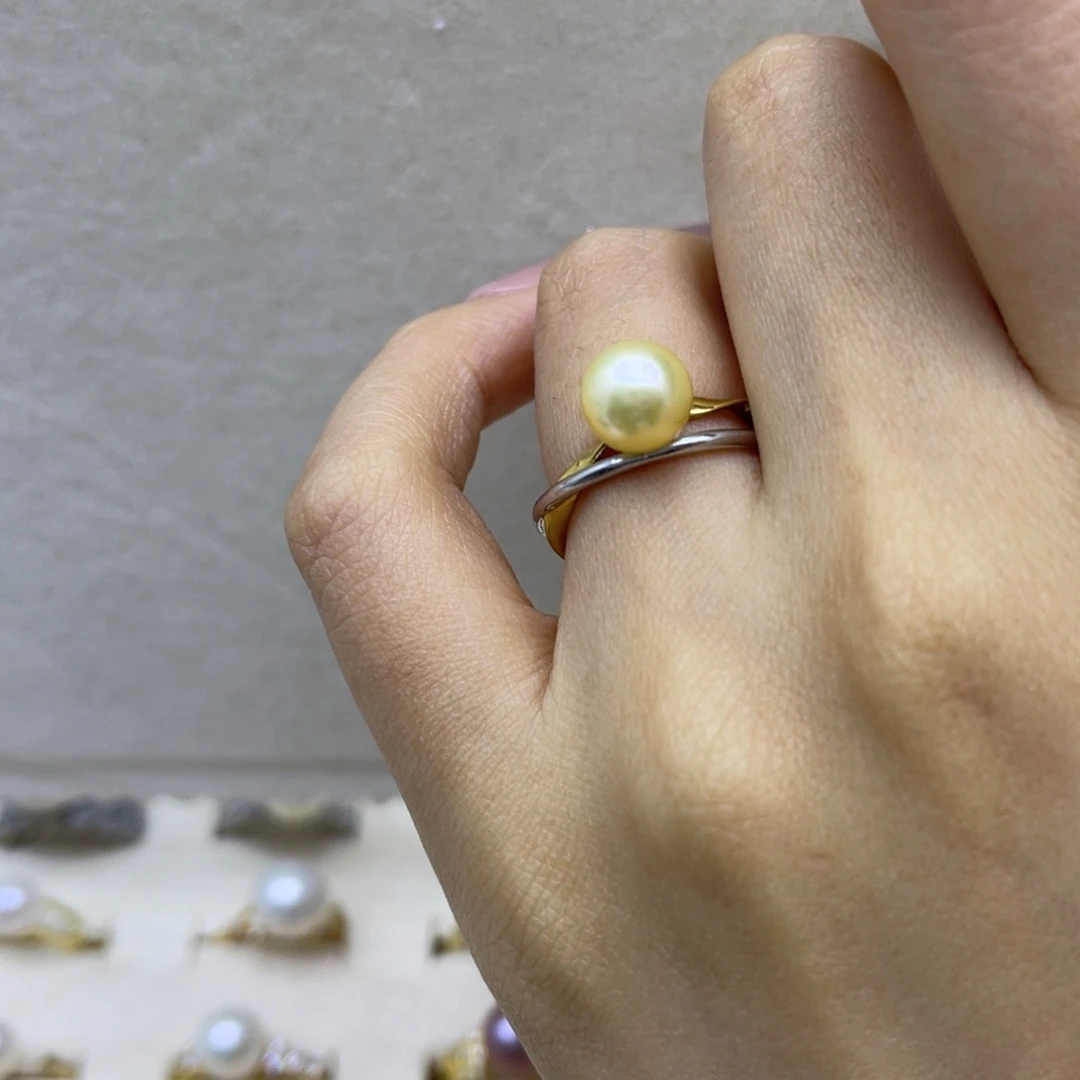 海水珍珠戒指银S925镶嵌