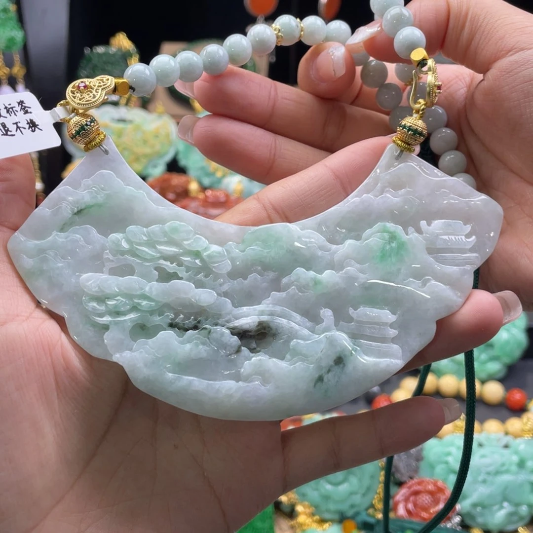 翡翠颈饰未镶嵌代编织