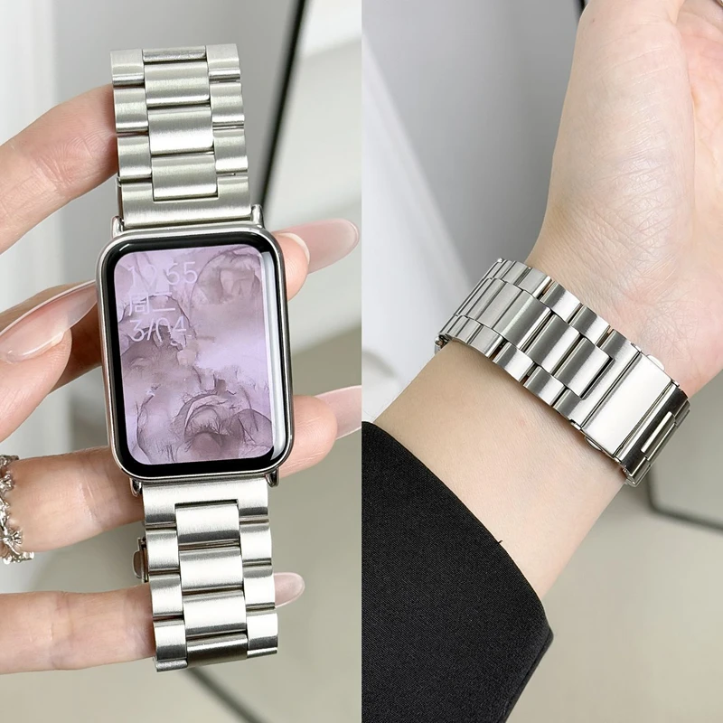 适用小米手环9pro金属表带band8pro三株款替换带红米Redmi手表5/4